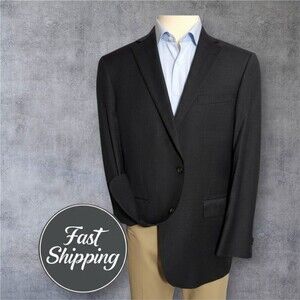 HART SCHAFFNER MARX Mens Blazer Sport Coat Two Button Jacket 44R Wool Gray Suits